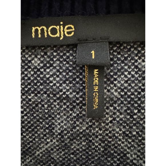 Maje Mybow Jacquard Cardigan, size 1 - Picture 4 of 6